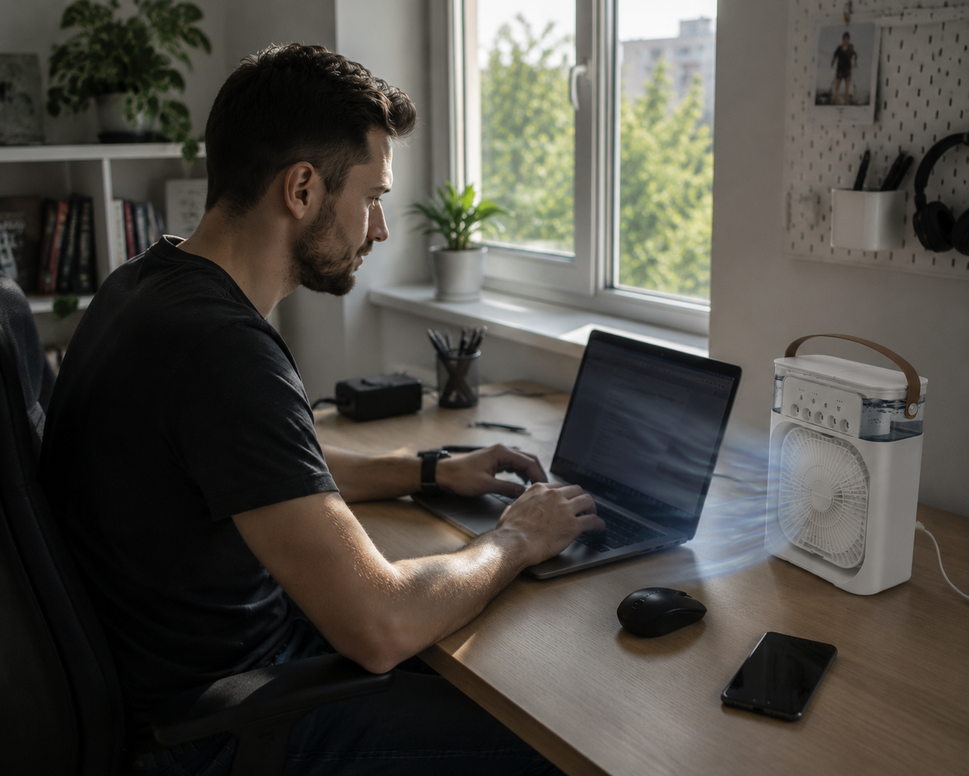 Ledeni Mini Klima Ventilator – Lični Rashlađivač Vazduha (USB, Tih, 3 Brzine)
