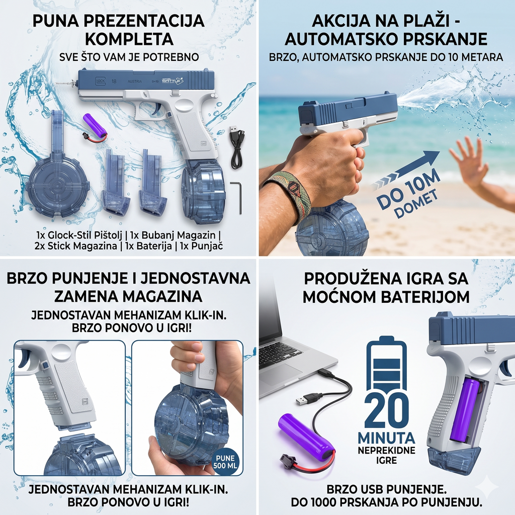 Električni Vodeni Pištolj-water battle